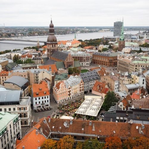 Гледка от високо в Рига, Латвия